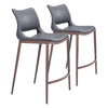 Ace Counter Stool (Set of 2) Dark Gray & Walnut