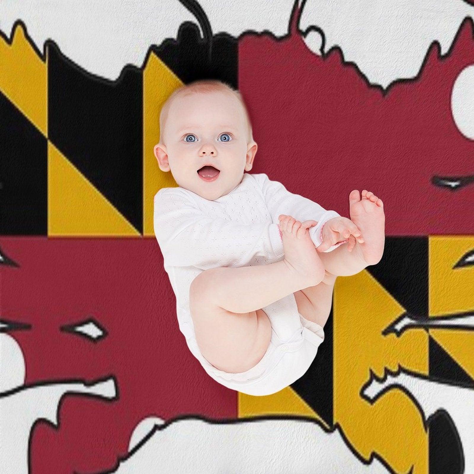 Maryland Flag Crab Throw Blanket