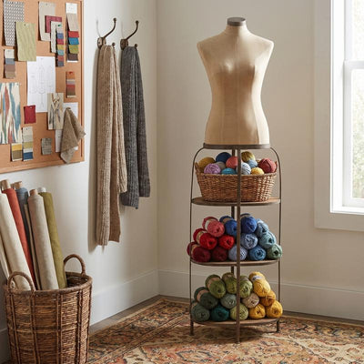 Antiqued Female Mannequin w/ 3 Shelves