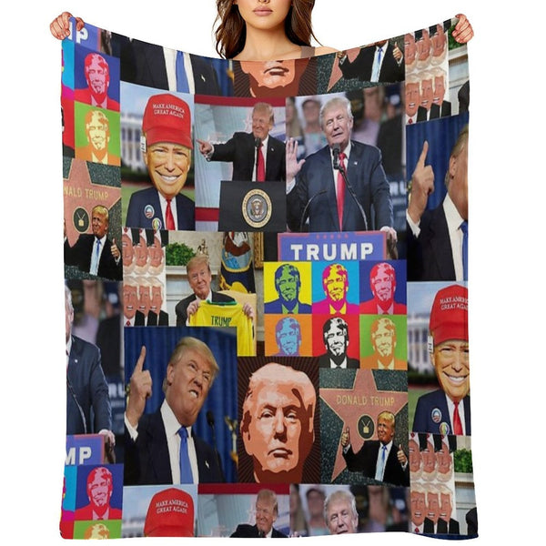 Donald Trump Collage Best Of Velvety-soft Throw Blanket