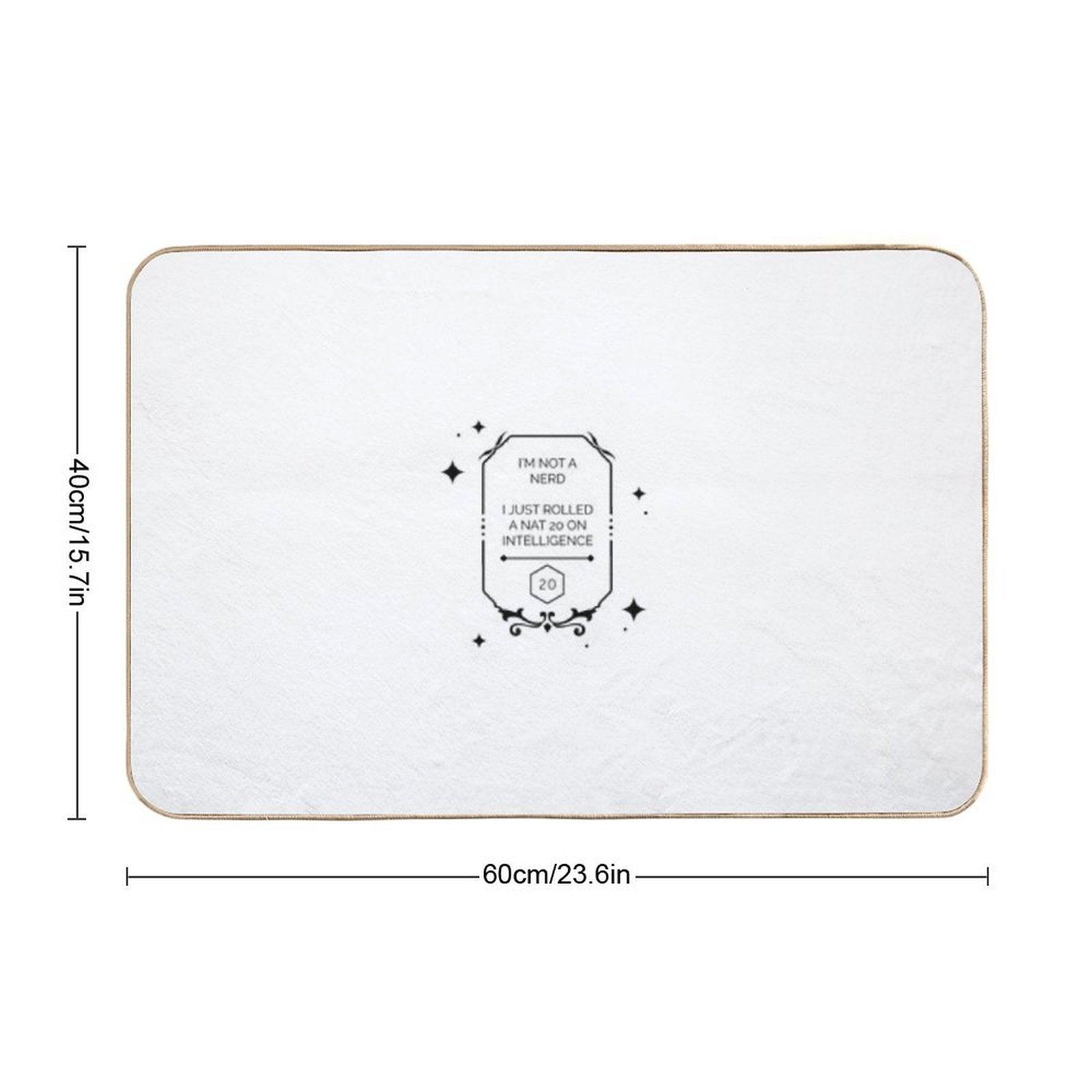 Dnd Intelligence Roll D20  Stain-Proof Bath Mat