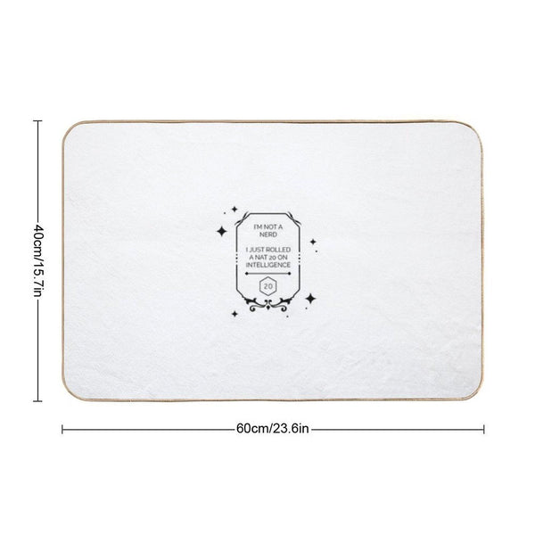 Dnd Intelligence Roll D20  Stain-Proof Bath Mat