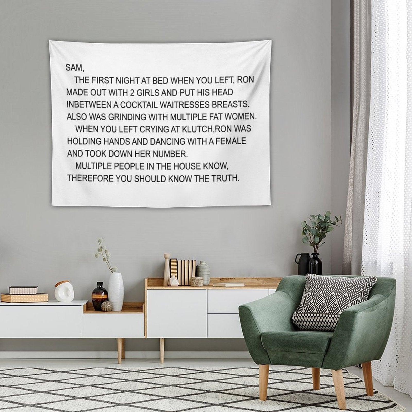 Jersey Shore Letter To Sammi Tapestry