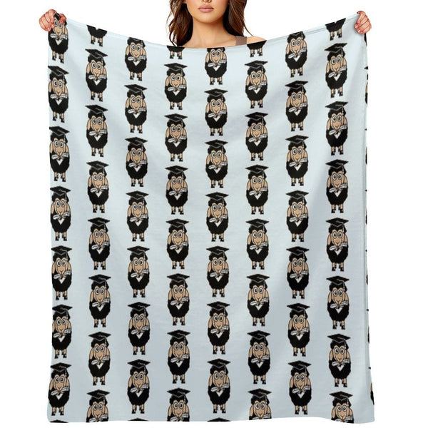 Sheep High School Certificate College Graduation Shrink-resistant Throw Blanket