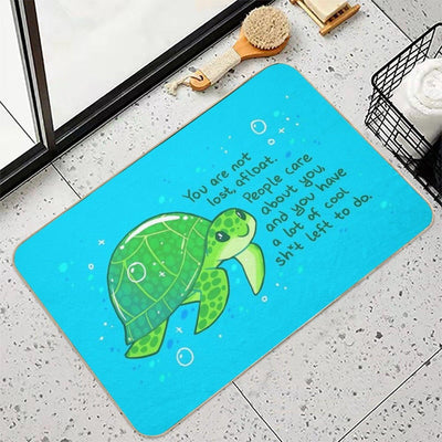 You Are Not Lost, Afloat Encouraging Sea Turtle Bath Mat