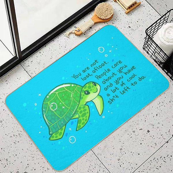 You Are Not Lost, Afloat Encouraging Sea Turtle Bath Mat