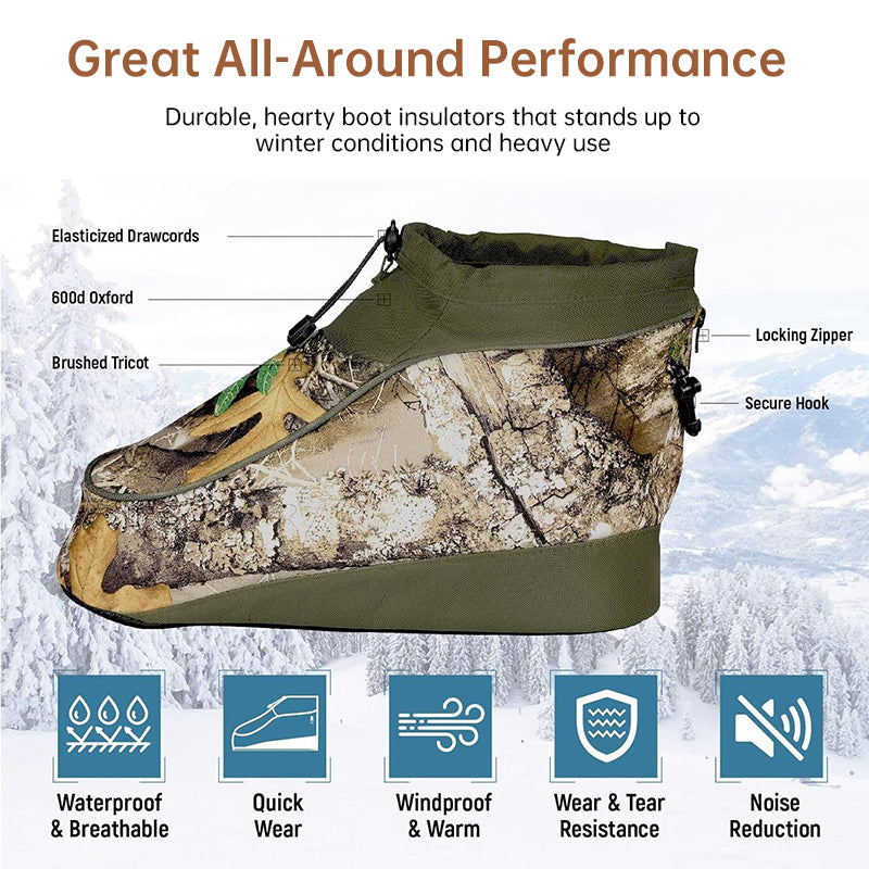 Insulated Boot Covers for Hunting: Prevent Debris, Water, Snow & Ice. Ideal for Hunting, Fishing, Wildlife Photography & Birdwat