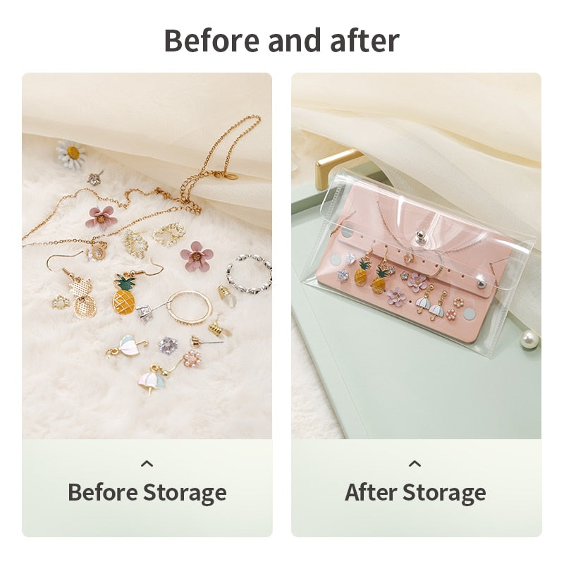 Mini Travel Jewelry Organizer Bag Clear TPU Gift Display Portable Storage Packaging Case Girl Earrings Jewellery Organizer Bags