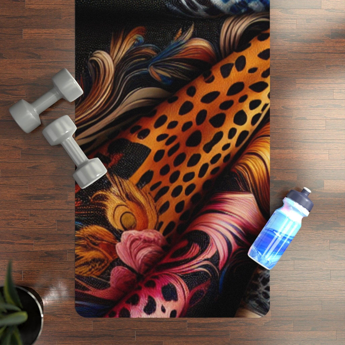 Vibrant Rubber Yoga Mat for Mindful Practice, Non-slip Exercise Mat, Unique Workout Gear, Fitness Gift for Yogis, Home Decor