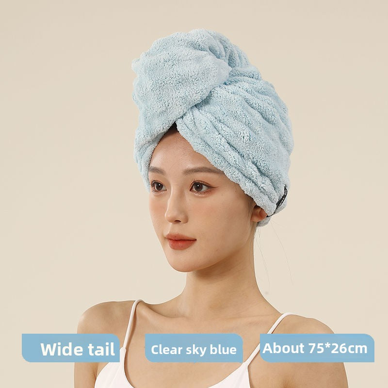 French Style Dry Hair Cap for Adults, Extra Large and Thick, Strong Water Absorption, Quick Drying Hair Care, One-Piece Head Wrap Dry Hair Towel