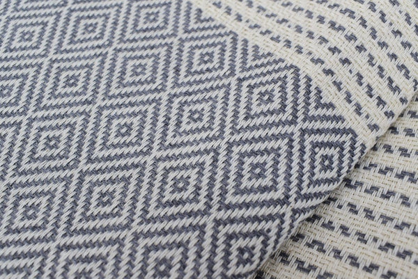 Dotty Diamond Grey Turkish Towel