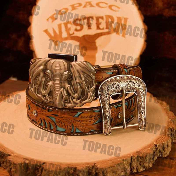 Turquoise Belt with Vintage Lighter Buckle - Gifts for You 'n Me