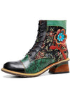 Vintage Handmade Stunning Floral Ankle Boots