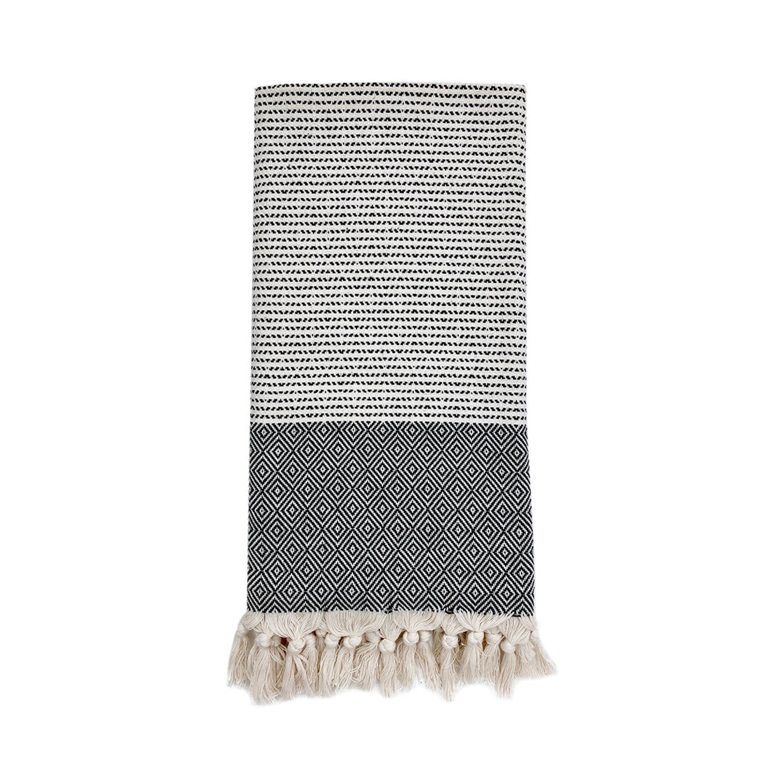Dotty Diamond Black Turkish Towel