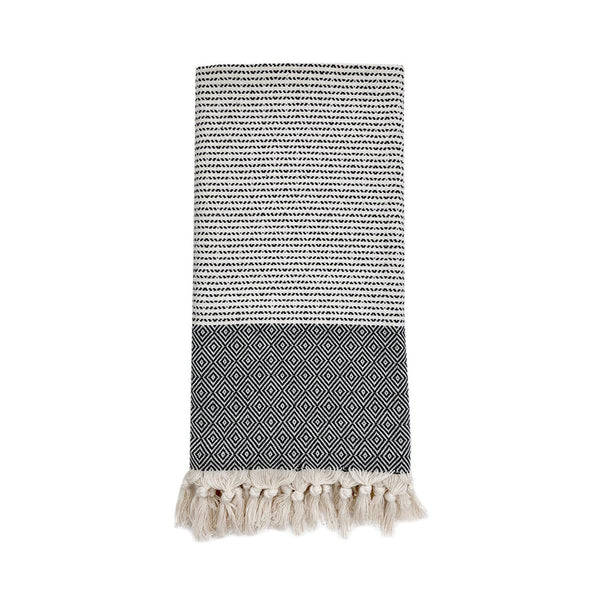 Dotty Diamond Black Turkish Towel