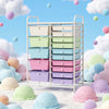 15-Drawer Utility Rolling Cart with Drawers Multi-Use Storage-Icecream Multicolor