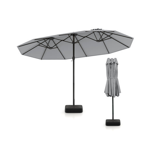 15 black double patio umbrella Feet Double-Sided Twin with Crank and Base-Gray – Gifts for You 'n Me lightweight large suitcase WOMENS BAGS & BACKPACKS Color:Charming Shad A ventilated double top