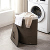 15 Gal Capacity Bamboo Laundry Hamper with Removable Liner-Black