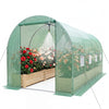 15 x 7 x 7 ft Walk-in Tunnel Greenhouse with Watering System-Green