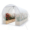 15 x 7 x 7 ft Walk-in Tunnel Greenhouse with Watering System-White