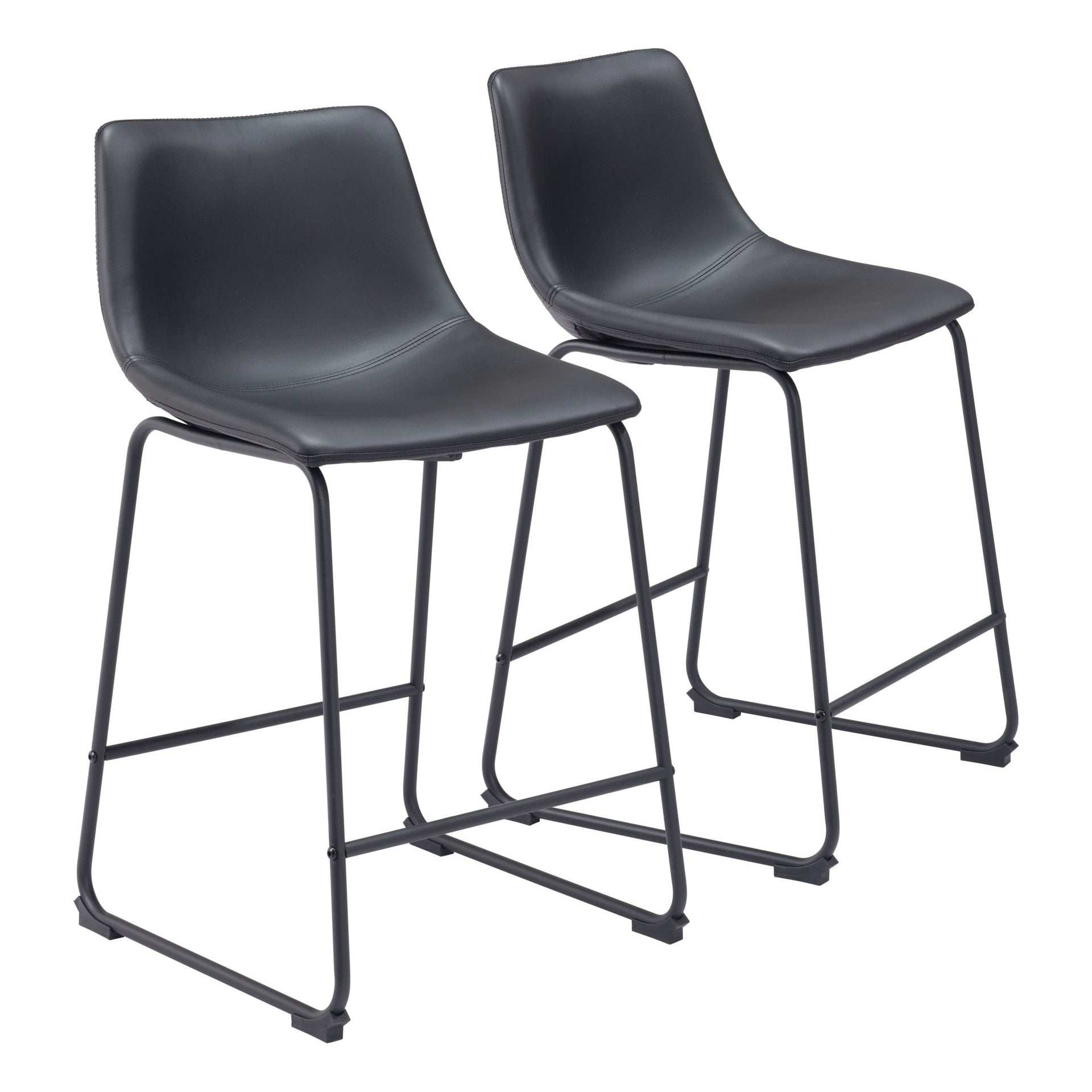 Smart Counter Stool (Set of 2) Black ZUO Store