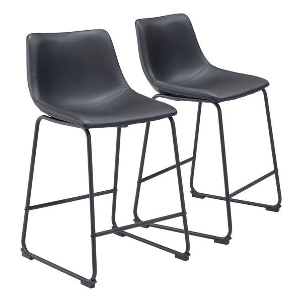 Smart Counter Stool (Set of 2) Black ZUO Store