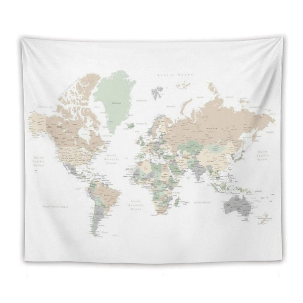 Detailed World Map with Cities, Anouk Tapestry