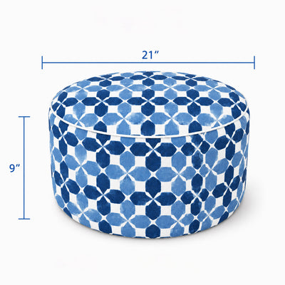 Outdoor Inflatable Ottoman - Coastal Mosaic