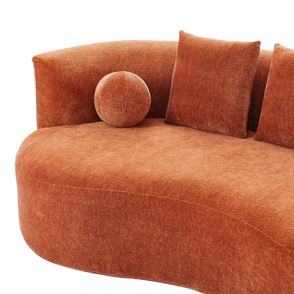 90 In. Curved Modern Chenille Sofa