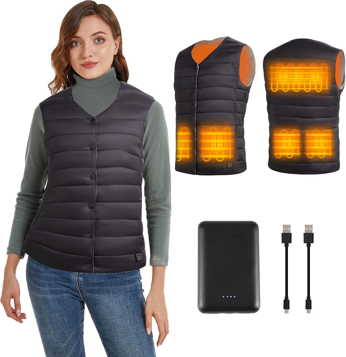 USB Heated Vest - Lightweight Rechargeable for Women GOODSPHORIA.COM