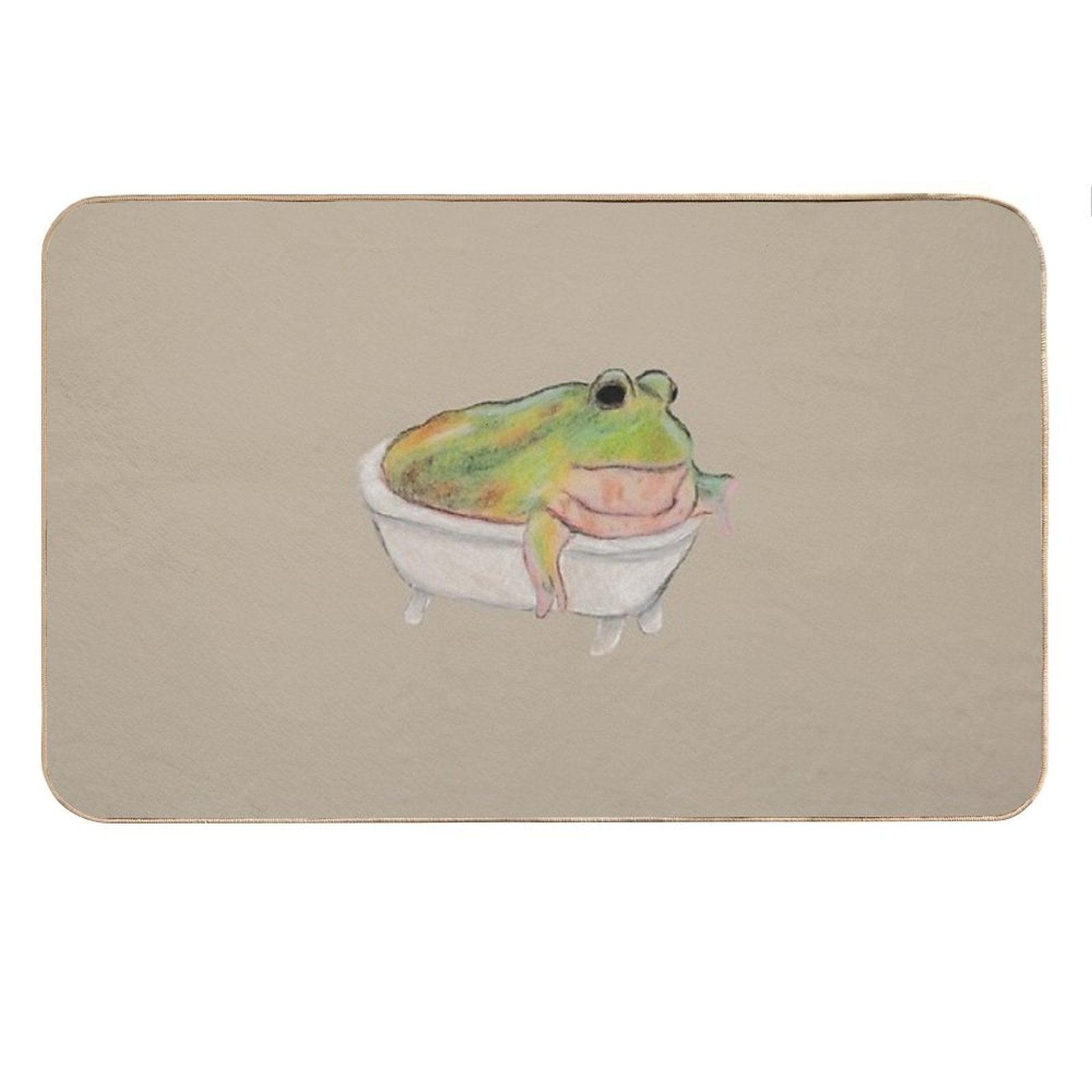 Frog in A Bathtub Bath Mat