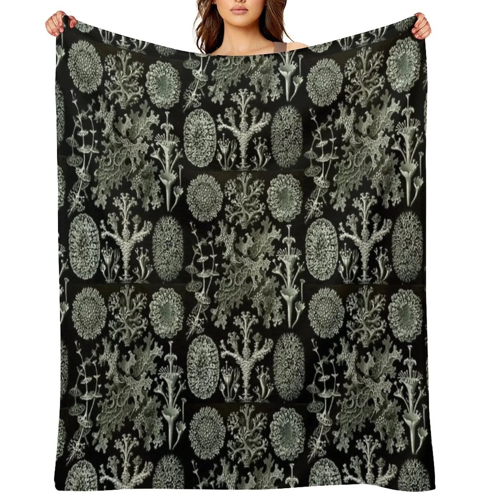 Natural History Lichen Throw Blanket