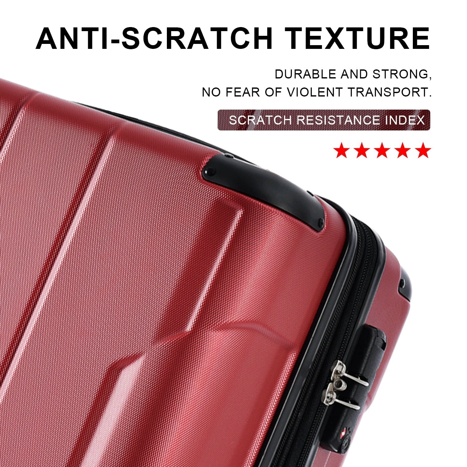 Luggage Sets 3 Piece, Expandable Hard shell ABS Suitcases with Double