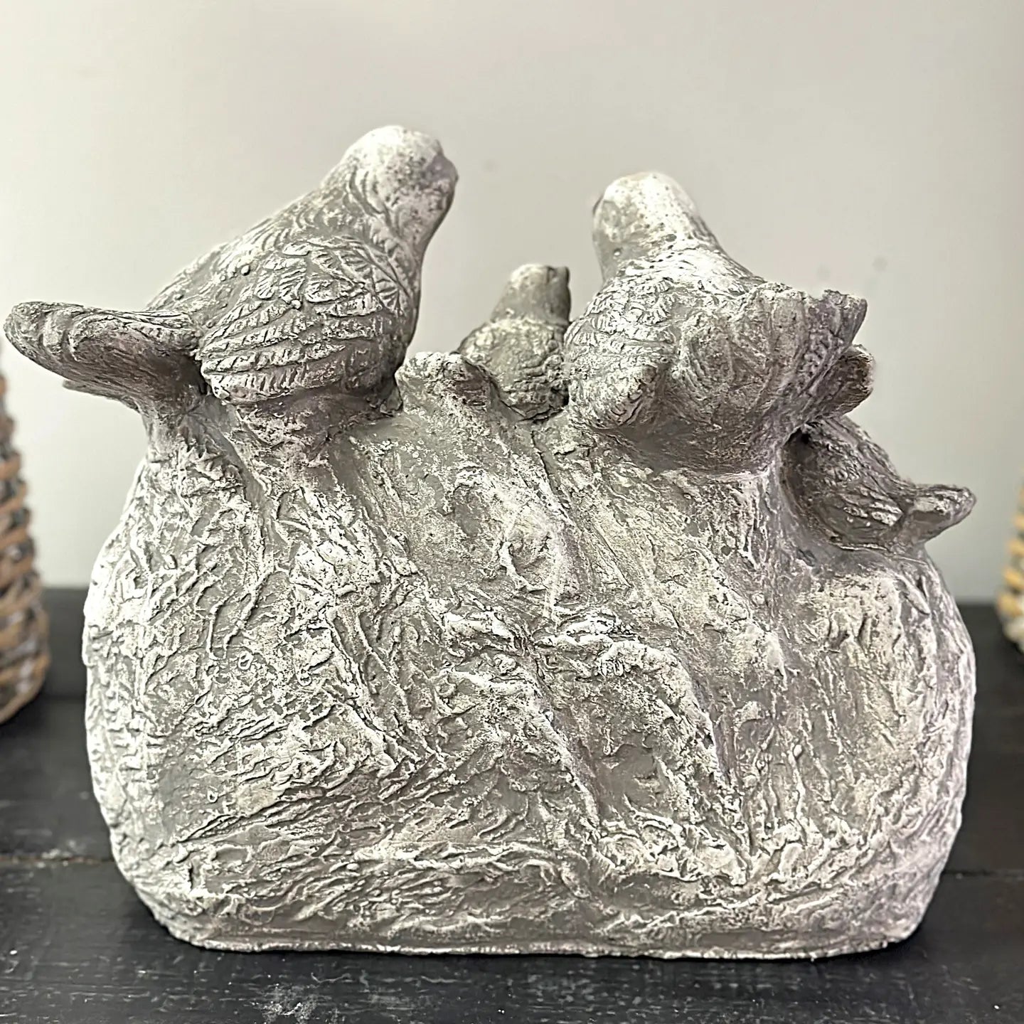 Cement Birds Statue Outdoor Welcome Sign