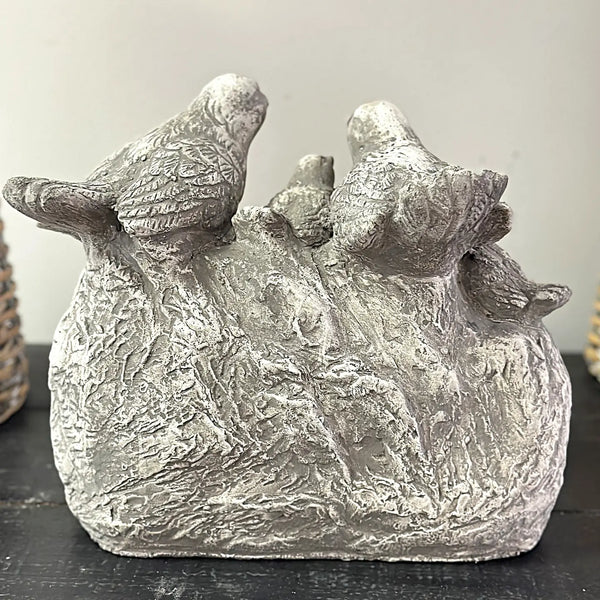 Cement Birds Statue Outdoor Welcome Sign