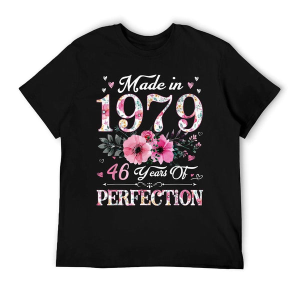 46 Year Old Made In 1979 Floral 46th Birthday Gift For Women T-Shirt