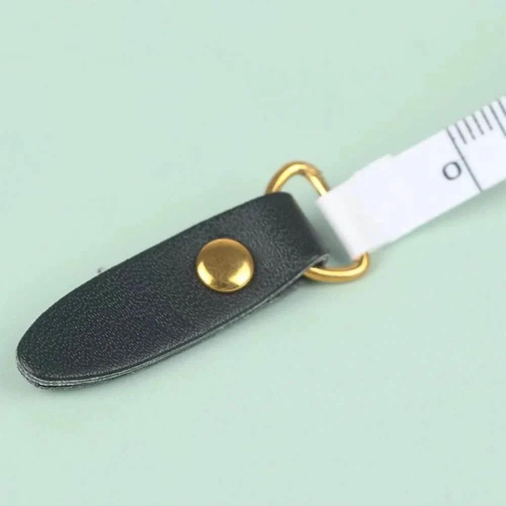 1.5m Centimeter Inch Roll Tape Portable Retractable Vintage PU Leather Mini Tape