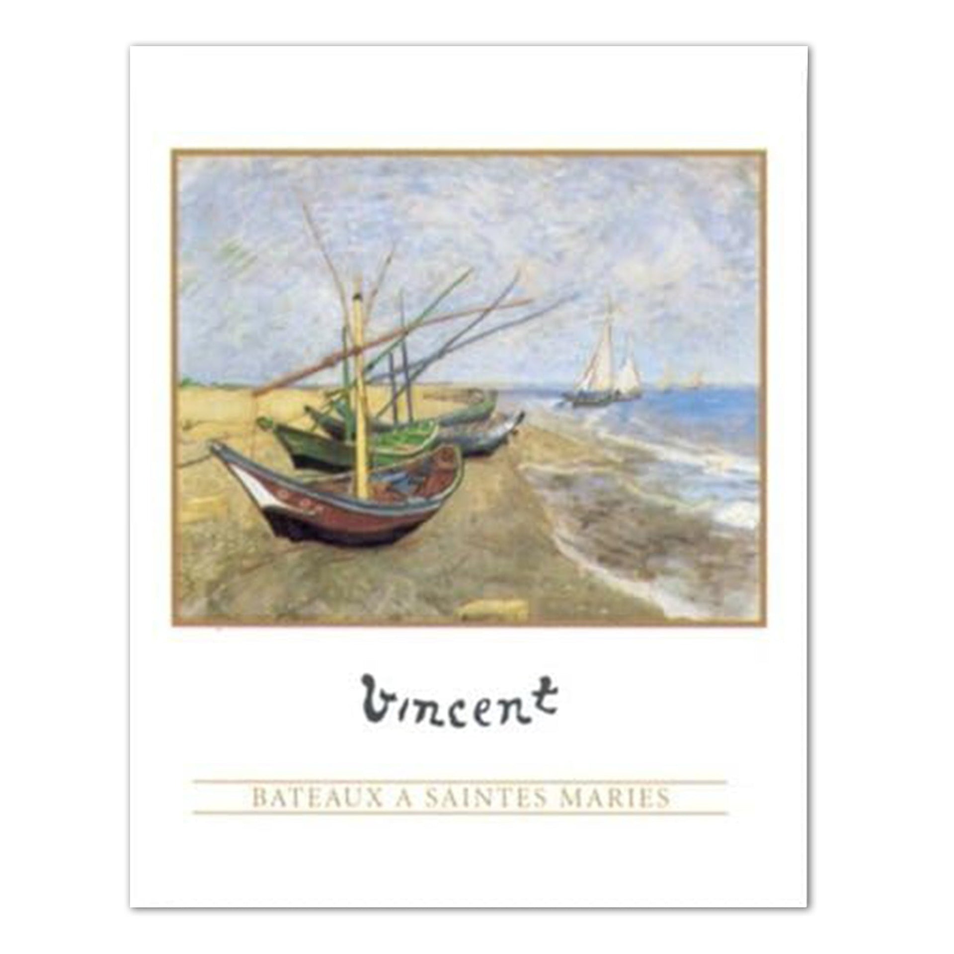 Van Gogh Art Print – 16x20 Beach Sailboat Artwork on Lithograph Paper