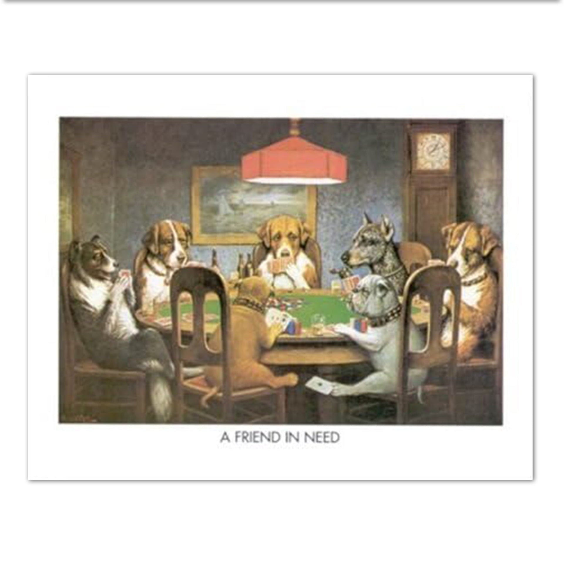 Dogs Playing Poker Art – 16x20 Fun Poker Game Decor | Vivid Lithograph Print