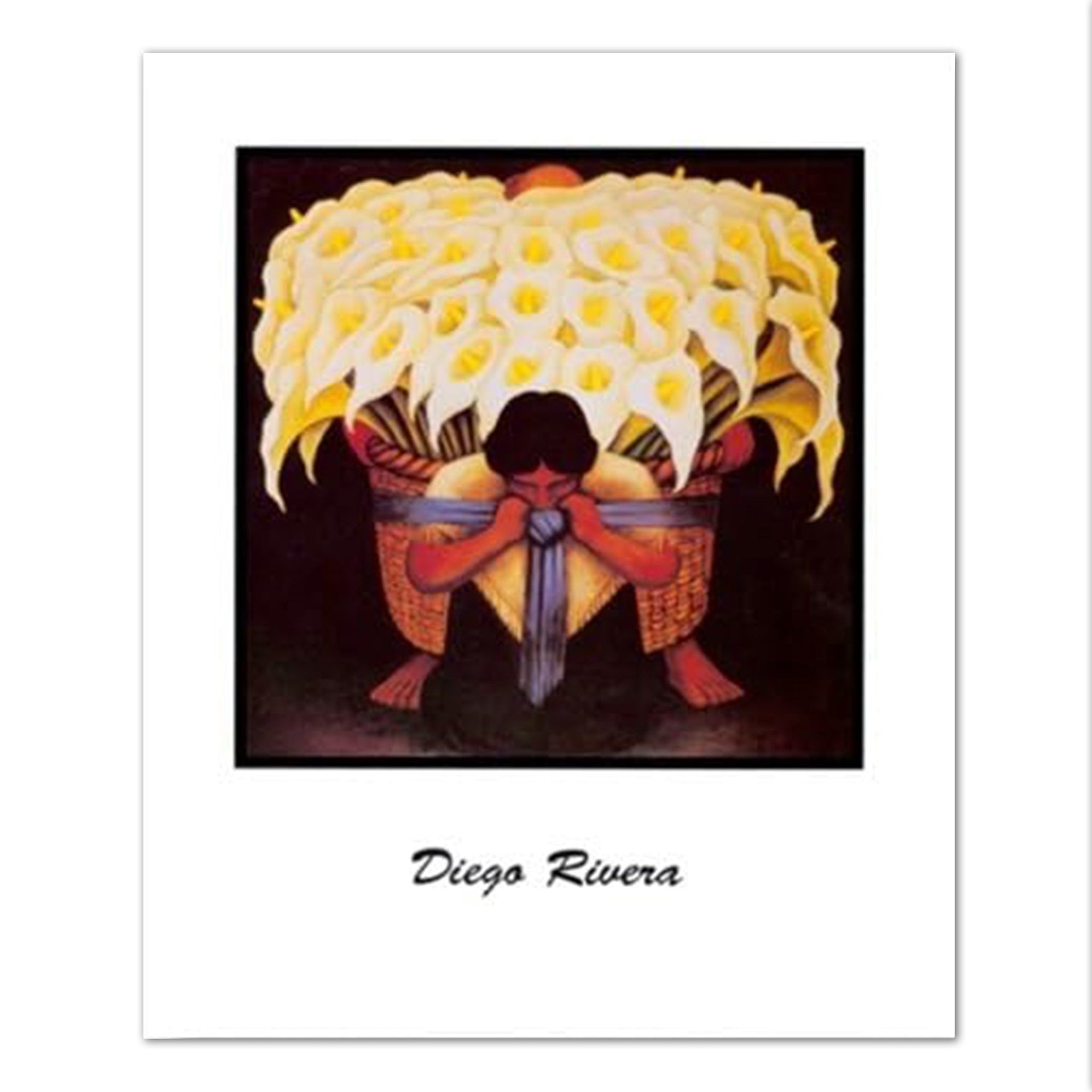 Diego Rivera Art Print – Basket Lilies Flower Contemporary Wall Art 16x20 Inch