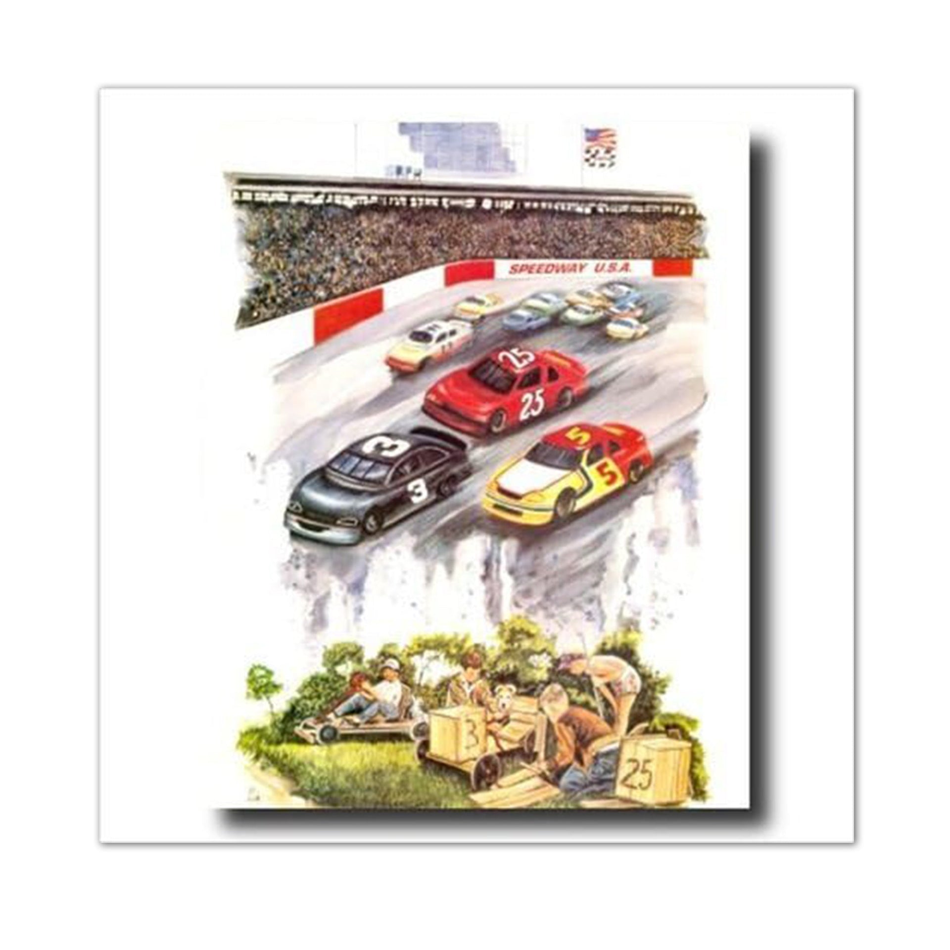 Nascar Race Track Art - 16x20 Car Racing Print | High Quality Lithograph