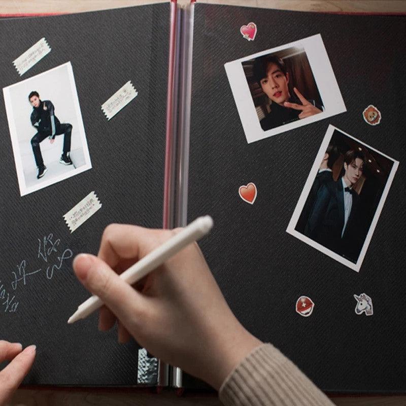 16-inch 20 Pages Self Adhesive Photo Album DIY Scrapbook Rustic Linen Cloth Cover Personalize Album for Wedding Memory Album  Home Decor House Decoration DIY Memorable Gifts For Loved Ones