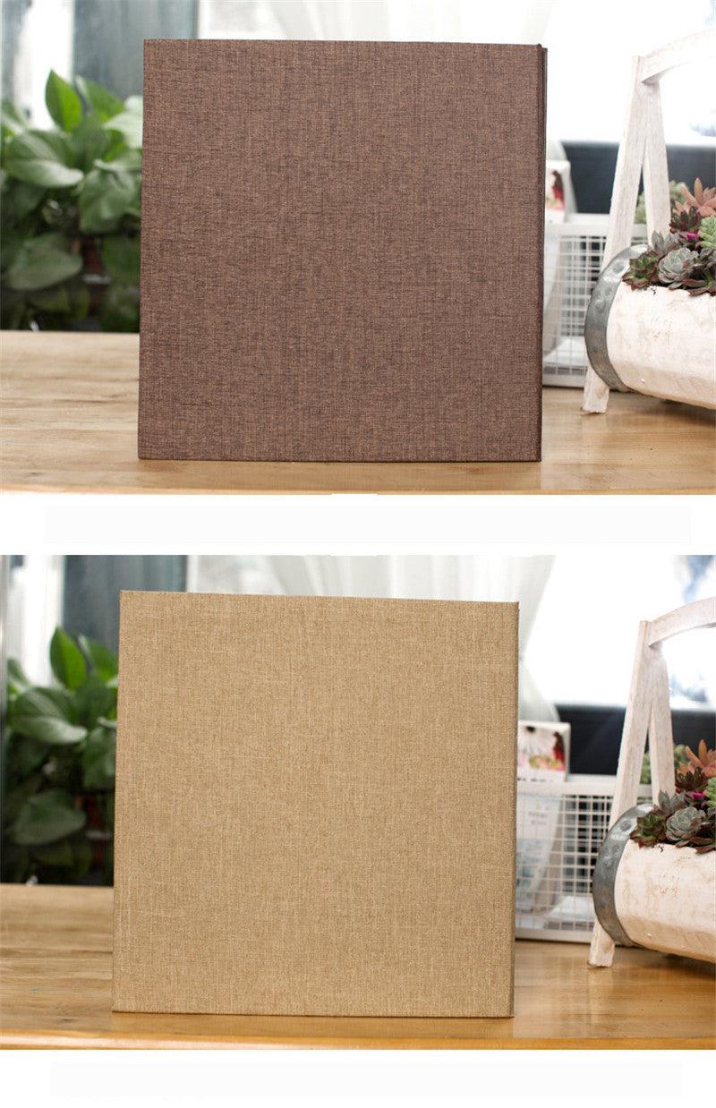 16-inch 20 Pages Self Adhesive Photo Album DIY Scrapbook Rustic Linen Cloth Cover Personalize Album for Wedding Memory Album  Home Decor House Decoration DIY Memorable Gifts For Loved Ones