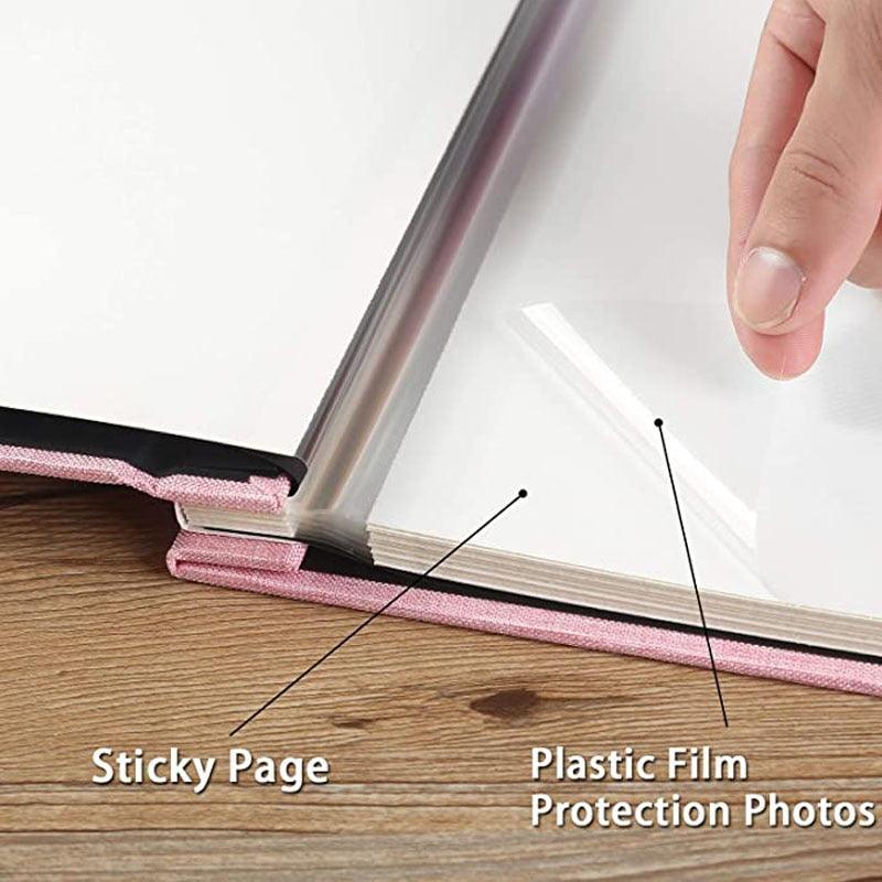 16-inch 20 Pages Self Adhesive Photo Album DIY Scrapbook Rustic Linen Cloth Cover Personalize Album for Wedding Memory Album  Home Decor House Decoration DIY Memorable Gifts For Loved Ones