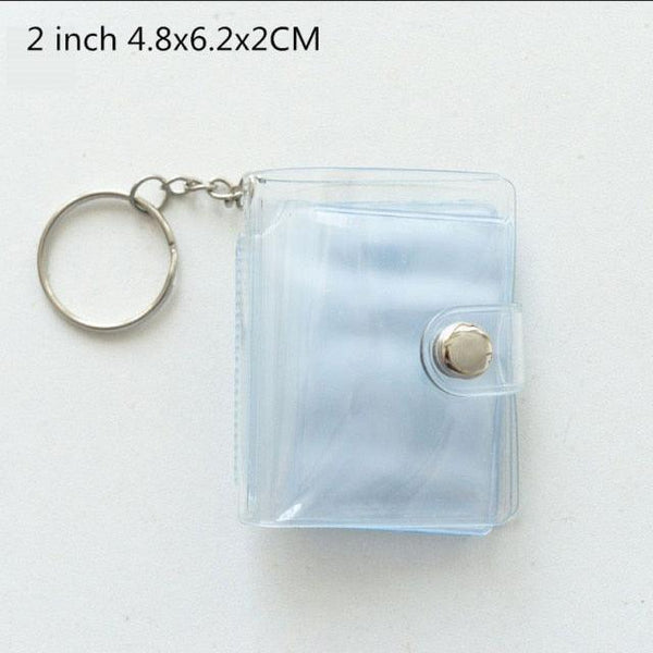 16 Photos Card Holder 1 Inches Card Bag Photo Album Keychain Hollow Love Photo Holder Key Rings Holds Memory Album DIY Memorable Gifts For Loved Ones