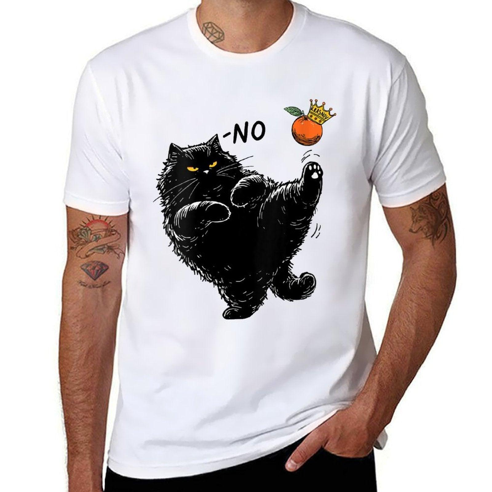 Womens Black Cat No Kings In America We The People Political  Summer-ready Fabric T-Shirt