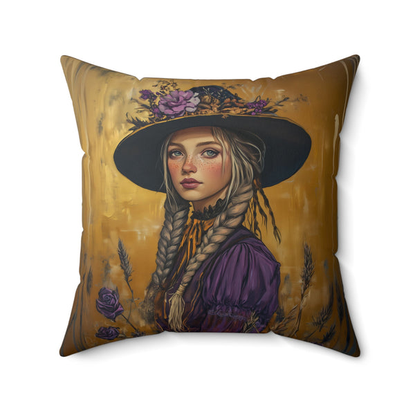 Microsuede Cushion / Autumn Fall Art / Woman - Savanah /