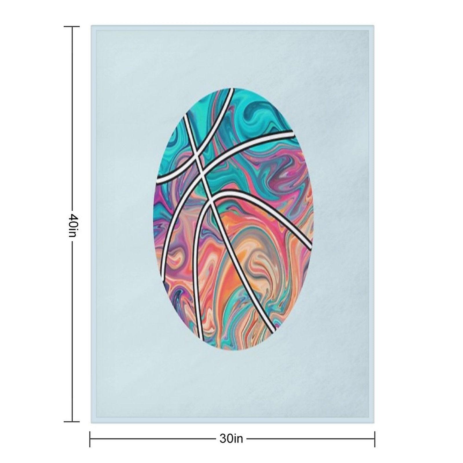 Basketball Ball Watercolors Throw Blanket