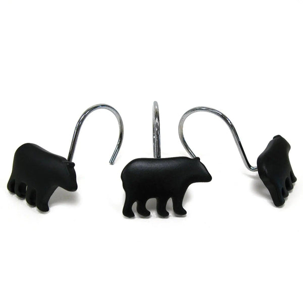 Black Bear Shower Curtain Hook Set - Gifts for You 'n Me