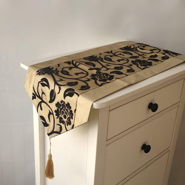 Modern Chinese Imitation Silk Table Runner